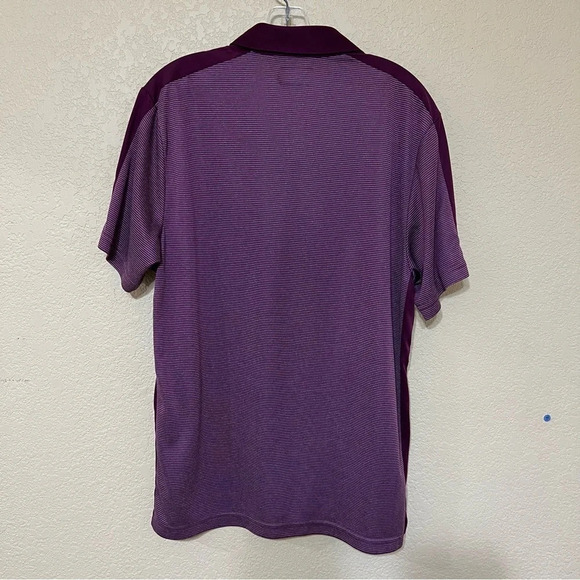 PGA Tour Maroon Stripe Short sleeve size Large Polo - Picture 2 of 10